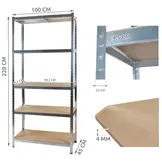 Stellingkast - magazijnstelling - 220 x 100 x 45 cm - staal