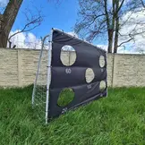 Voetbaldoel met gaten - 170 x 240 x 85 cm - 5 gaten - zwart