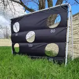 Voetbaldoel met gaten - 170 x 240 x 85 cm - 5 gaten - zwart