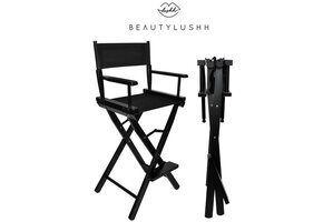 Inklapbare make up stoel -  40x54x116cm - max 140 kg - zwart