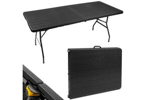 Inklapbare tafel - klaptafel - 180x74x74 cm - zwart