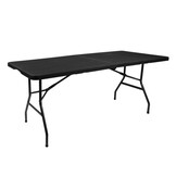 Inklapbare tafel - klaptafel - 180x74x74 cm - zwart