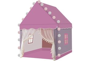 Speeltent - 130 x 100 x 115 cm - met verlichting - roze/wit