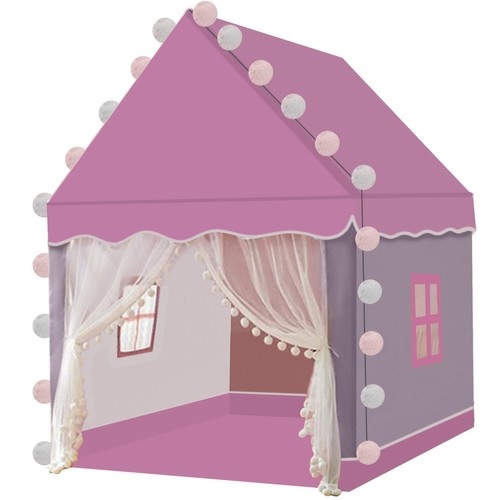 Speeltent - 130 x 100 x 115 cm - met verlichting - roze/wit