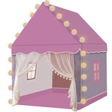 Speeltent - 130 x 100 x 115 cm - met verlichting - roze/wit