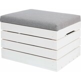 Hocker met opbergruimte - hout - kist - 40x40x45cm