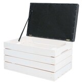 Hocker met opbergruimte - hout - kist - 40x40x45cm