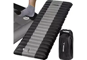 Slaapmat - opblaasbaar - 190x60x12cm - tot 150 kg - zwart grijs