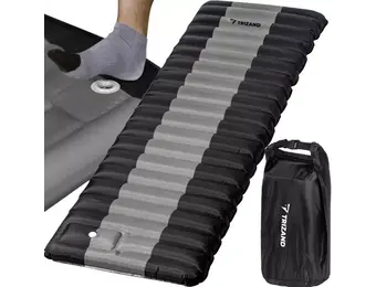 Slaapmat - opblaasbaar - 190x60x12cm - tot 150 kg - zwart grijs