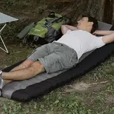 Slaapmat - opblaasbaar - 190x60x12cm - tot 150 kg - zwart grijs