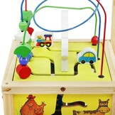 Houten loopwagen - loopkar met educatieve kubus - 50x35x50cm