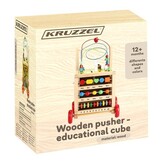 Houten loopwagen - loopkar met educatieve kubus - 50x35x50cm