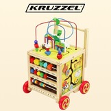Houten loopwagen - loopkar met educatieve kubus - 50x35x50cm