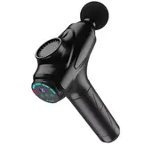 Massage gun - 20x5x15cm - zwart - 4 opzetstukken - 3 snelheden