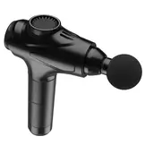 Massage gun - 20x5x15cm - zwart - 4 opzetstukken - 3 snelheden