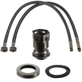 Keukenkraan - flexibele uitloop - 8x56 cm - zwart/zilver