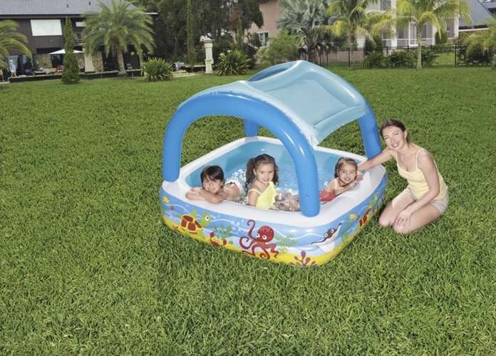 Bestway - opblaas zwembad met dak - 147x147x122cm
