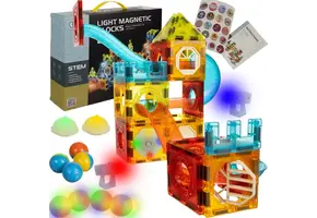 Magnetische bouwstenen - baan - 83 stuks