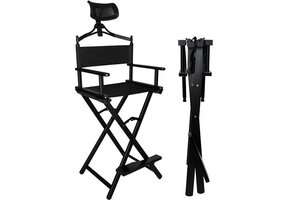 Make-up stoel - regisseursstoel - 54/57/154cm - zwart
