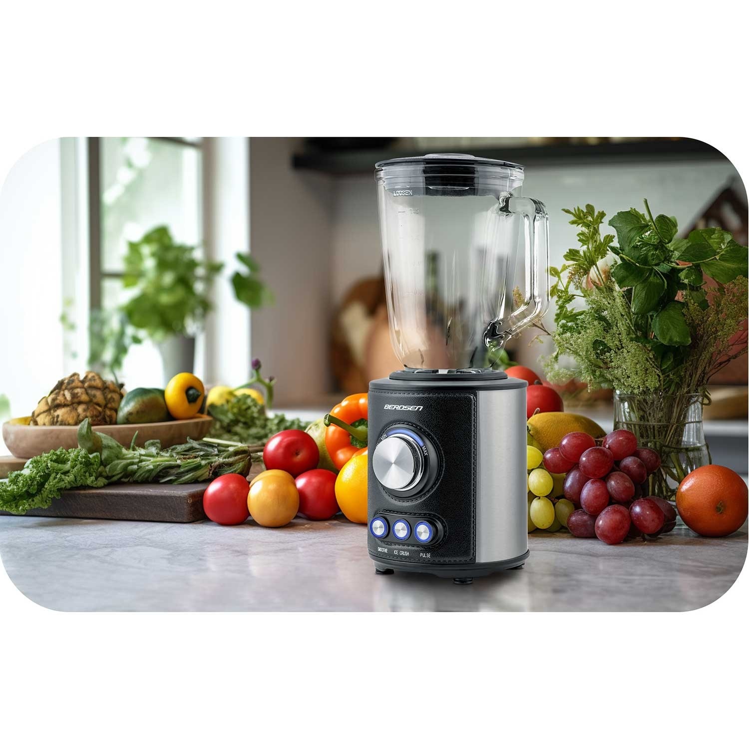 Blender - smoothie maker - 800w - 1,5L - rvs - zwart