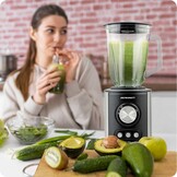 Blender - smoothie maker - 800w - 1,5L - rvs - zwart