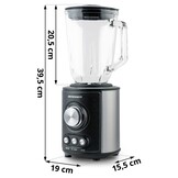 Blender - smoothie maker - 800w - 1,5L - rvs - zwart