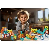 Magnetisch speelgoed - bouwstenen - met verlichting - 100 delig