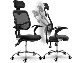 Bureaustoel - ergonomisch - verstelbaar - mesh - zwart