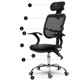 Bureaustoel - ergonomisch - verstelbaar - mesh - zwart