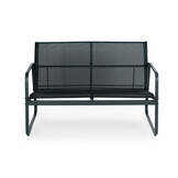 Tuinset lounge - metalen frame - zwarte tafel - bank - stoel