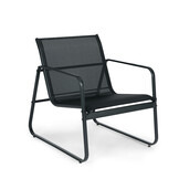 Tuinset lounge - metalen frame - zwarte tafel - bank - stoel