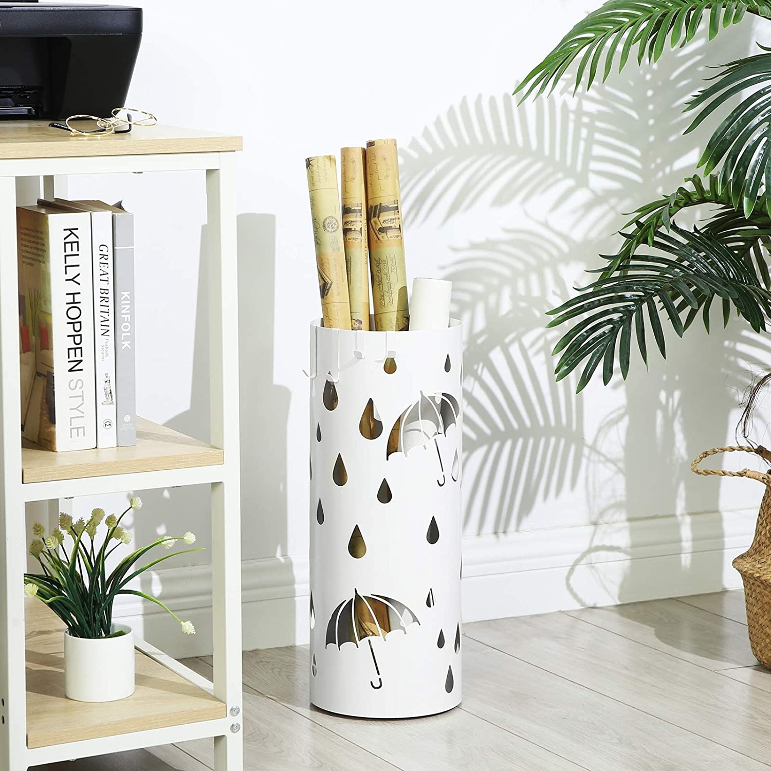 Paraplubak rond - modern - 19,5 x 49 cm - wit