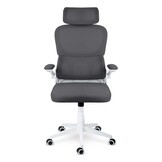 Bureaustoel - ergonomisch - met hoofdsteun - grijs wit