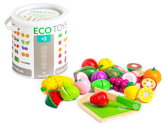 Speelgoed eten - houten fruit set - om te snijden - 20 stuks
