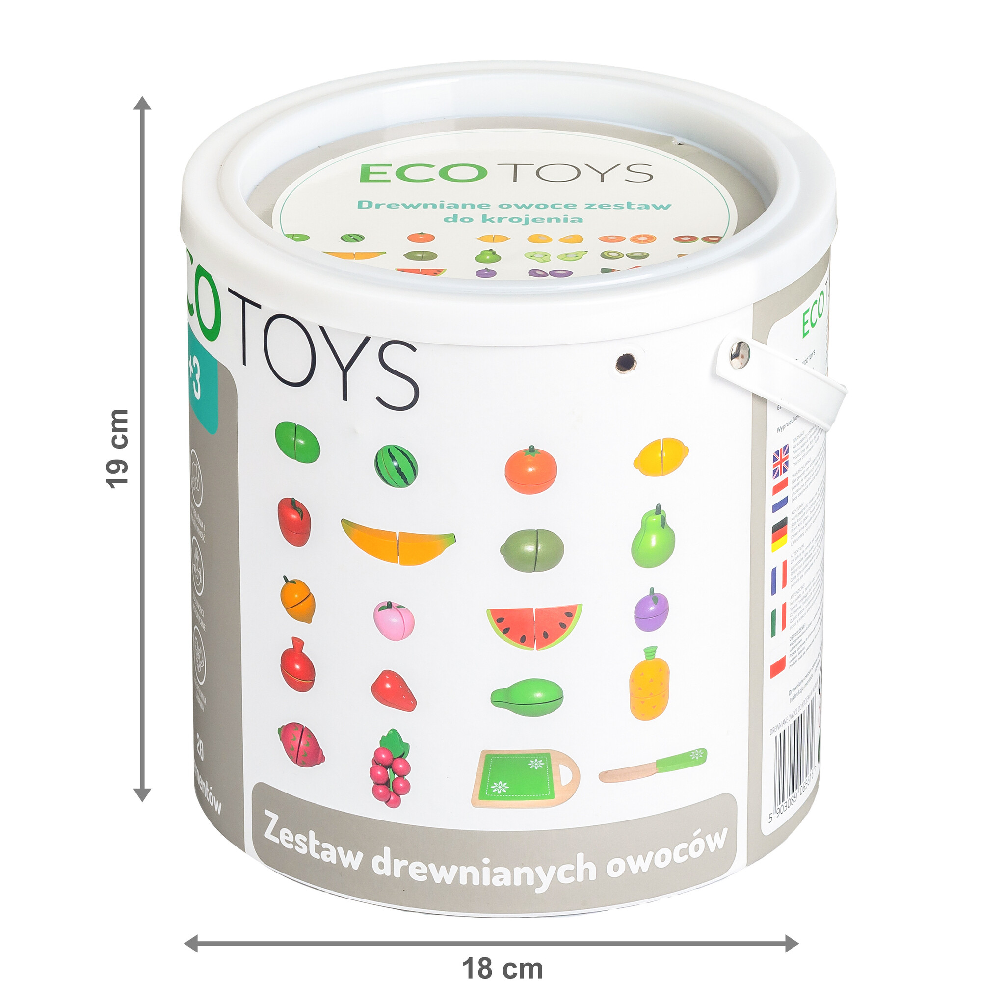 Speelgoed eten - houten fruit set - om te snijden - 20 stuks