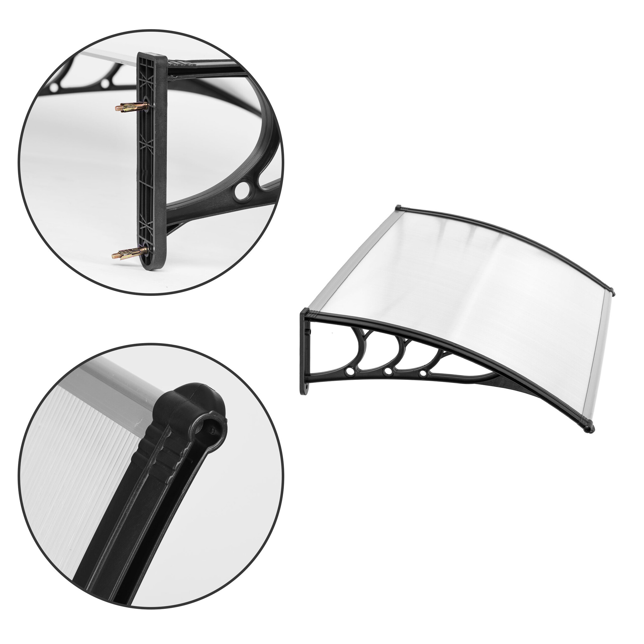 Luifel - deurluifel - polycarbonaat - 75,5 x 101 x 23 cm