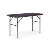 Klaptafel met banken - 120x70x74cm - 4 personen - rotan - bruin