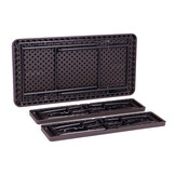 Klaptafel met banken - 120x70x74cm - 4 personen - rotan - bruin