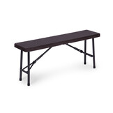 Klaptafel met banken - 120x70x74cm - 4 personen - rotan - bruin