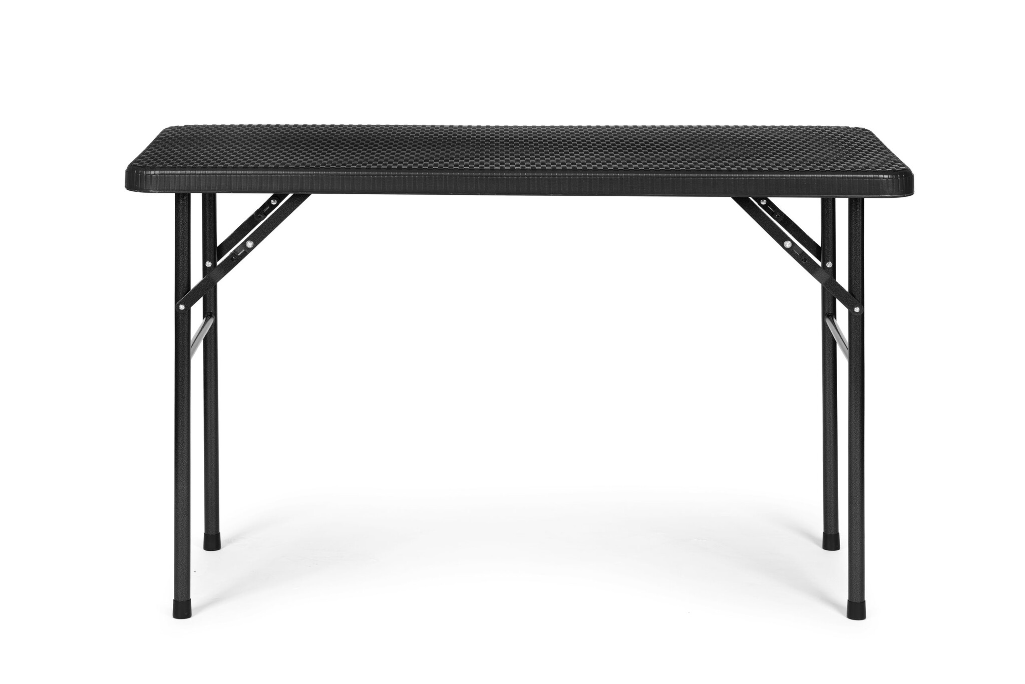 Klaptafel met banken - 120x70x74cm - 4 personen - rotan - zwart
