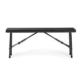 Klaptafel met banken - 120x70x74cm - 4 personen - rotan - zwart