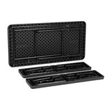 Klaptafel met banken - 120x70x74cm - 4 personen - rotan - zwart