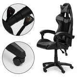 Gamestoel - bureaustoel - hoogte verstelling - kussens - grijs