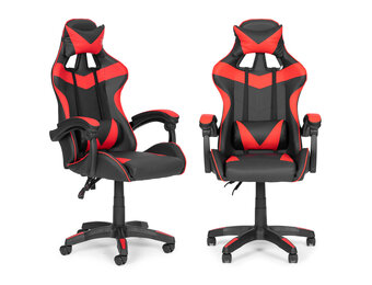 Gamestoel - bureaustoel - hoogte verstelling - kussens - rood