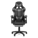 Gamestoel - met kussens - verstelbaar - voetensteun - grijs