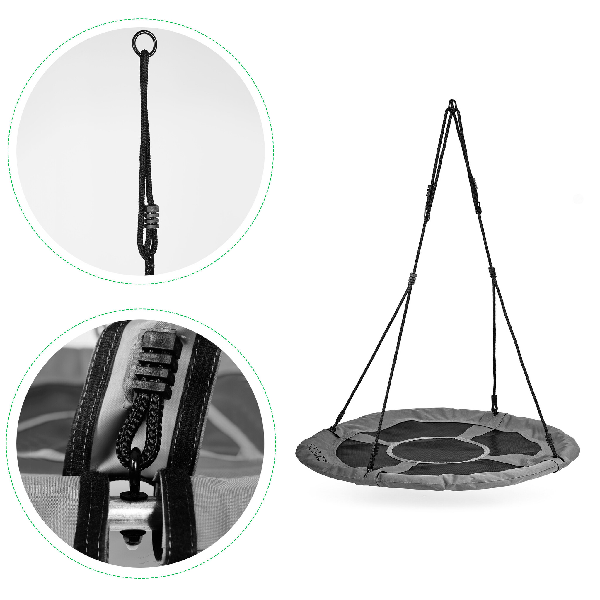 Nestschommel - nest schommel - Ø100cm - max 150 kg - grijs