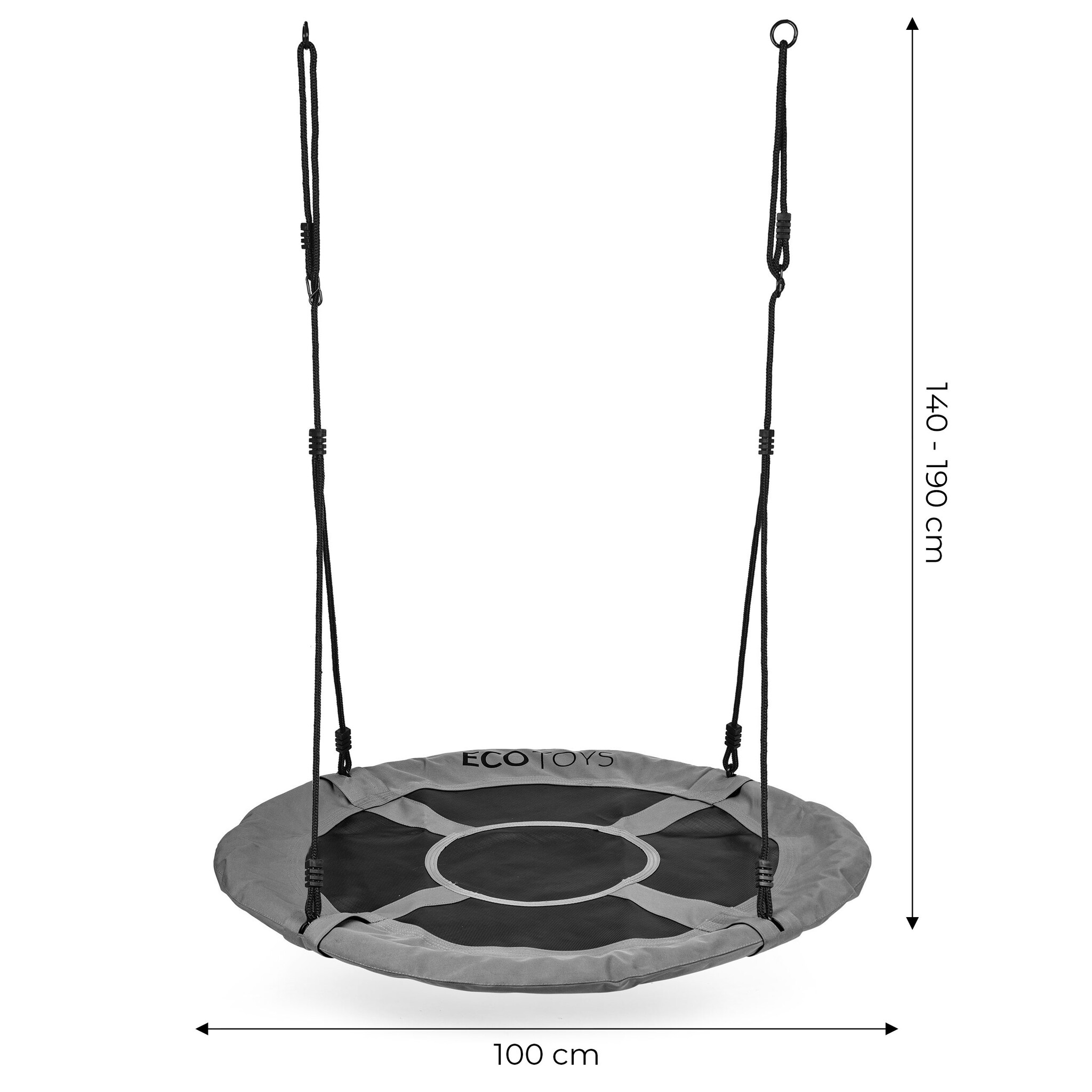 Nestschommel - nest schommel - Ø100cm - max 150 kg - grijs