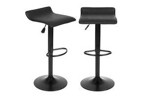 Barkruk - draaibaar - voetensteun - 54-76 cm - zwart kunstleer