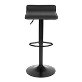 Barkruk - draaibaar - voetensteun - 54-76 cm - zwart kunstleer