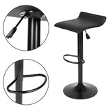 Barkruk - draaibaar - voetensteun - 54-76 cm - zwart kunstleer